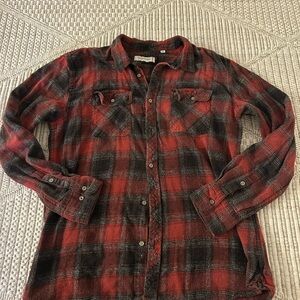 Stylish Red and Black Plaid Men's Shirt